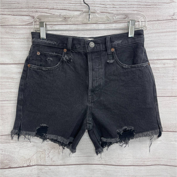 NWT Free People Makai Washed Black Cut Off Shorts Women's Size 24 - Picture 4 of 9